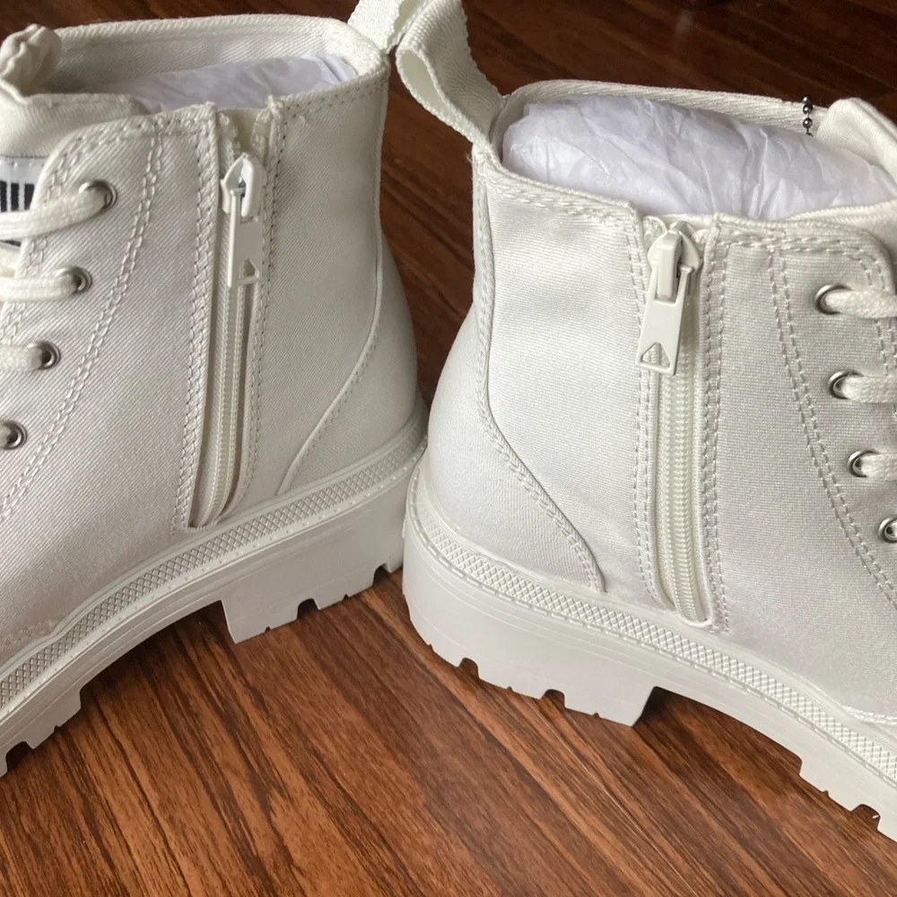 Palladium Women's Pallabase Twill White Boots - Picture 6 of 9